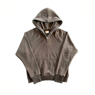 鲨鱼CLUB自主3rd上帝灰半拉链连帽卫衣高街风格叠穿百搭上衣春秋
