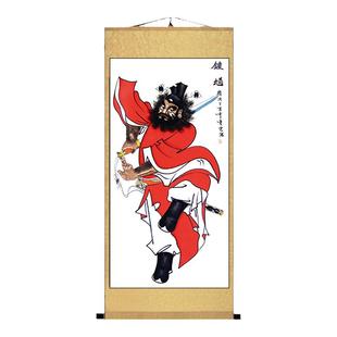 风水招财钟馗引福门神画像丝绸挂画装饰卷轴风水画山水画字画礼品