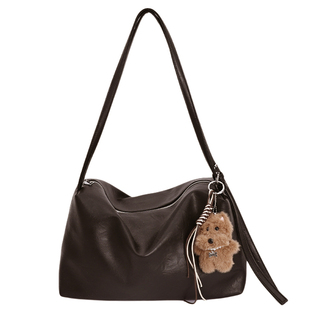 韩国时尚棕色腋下托特包包女2025新款秋冬单肩包大容量通勤斜挎包