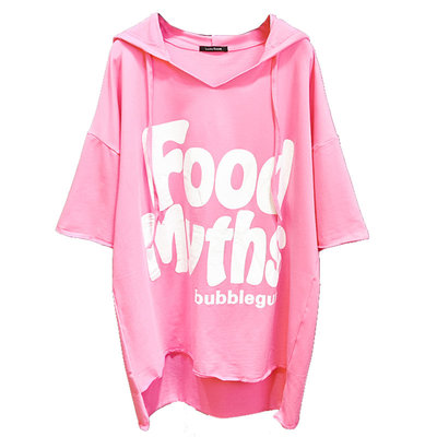 夏季短袖t恤女连帽上衣