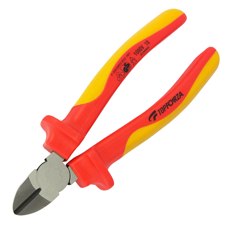 拓伏锐进口高压绝缘斜嘴钳VDE1000V斜口钳偏口钳子加硬锋利剪线钳