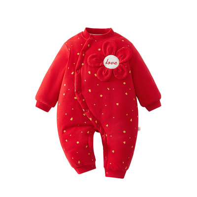 棉恋森婴儿衣服秋冬季纯棉连体衣
