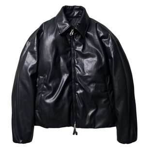 SKYROCKET扶摇【混乱之子】（黑色高级感机车风翻领皮衣羽绒服）