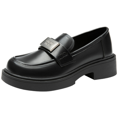 乐福鞋套脚时尚休闲粗跟中跟