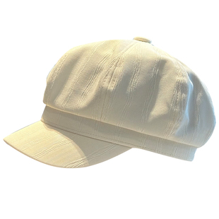 复古八角帽子女春夏季百搭显脸小纯色透气鸭舌帽简约文艺画家帽