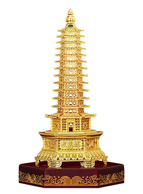 鎏金铜文昌塔摆件十三层开学礼物
