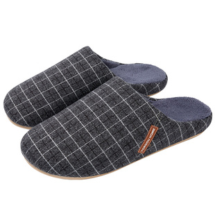 秋冬季高端棉拖鞋男士居家室内保暖加绒家用办公室拖鞋厚底防滑女