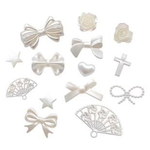 Mkop洞洞鞋配饰高级感diy鞋扣配件珍珠蝴蝶结鞋花适配Crocs/Cross