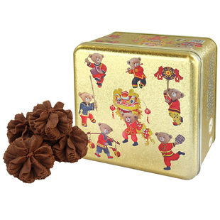 香港珍妮曲奇聪明小熊巧克力饼干朱古力小花曲奇220g