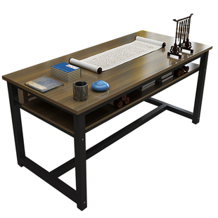 中式书法桌书画桌毛笔专用写字台双层简易书桌培训绘画桌电脑桌
