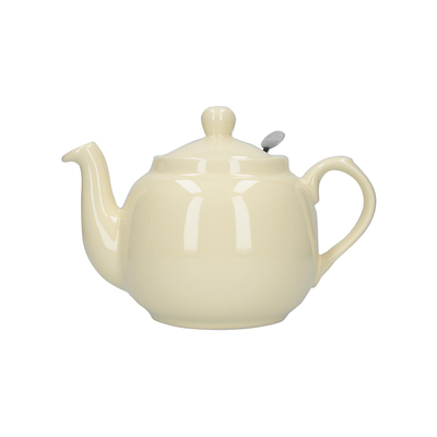 London Pottery 田园1200ml奶乎乎米色滤网茶壶咖啡厅英式泡茶壶