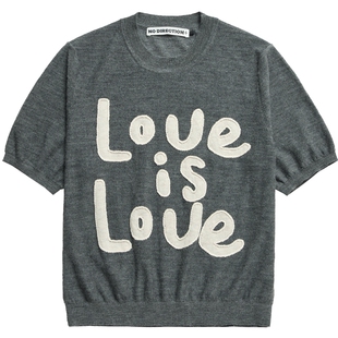 NO DIRECTION+ “Love is love”短袖圆领针织衫N610102620A