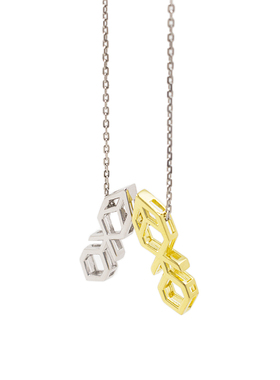 幸运新年礼物双喜项链爱情镂空