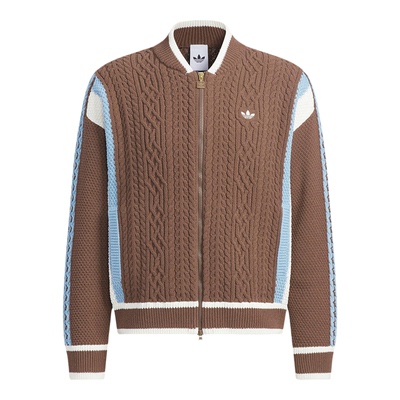 Adidas/阿迪达斯正品三叶草男士休闲宽松拼接针织保暖外套KS5963