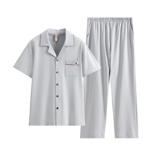 芬腾睡衣男款夏季纯棉短袖长裤家居服男士夏天薄款加大码青年套装