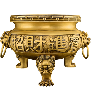 大尺寸铜香炉祠堂家用室内供财神供奉香炉上香佛具用品大型铜香炉