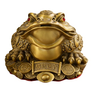 黄铜金蟾招财摆件不叼钱金蝉三足蟾蜍新店铺客厅桌面风水开业礼品