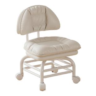 万向轮小凳子超静音滑轮矮凳软坐垫家用结实耐用带靠背滚轮小板凳