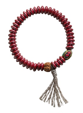 藏式风保真朱砂手串送礼