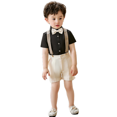 罗蒙儿童西装三件套礼服背带