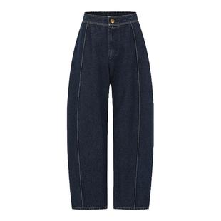 【deepmoss】设计感女装时尚复古潮流潮流休闲牛仔廓形香蕉裤长裤