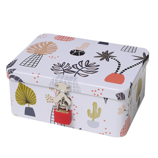 带锁铁盒文件盒密码盒家用证件收纳盒学生宿舍可爱储物存钱小箱子