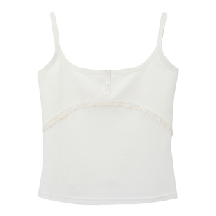 【MARCHEN】蕾虎气质简约流线月影吊带背心上衣装度假女labelhood