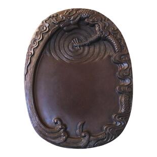 蛟龙入海澄泥砚中国四大名砚礼品套装纯手工雕刻文房四宝下墨快发