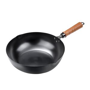三本盛日本铁锅炒锅小号家用炒菜不粘锅一人食极铁锅高纯铁燃气灶