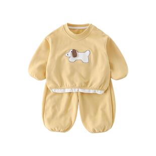 贝肽斯婴儿分体卫衣套装2026春季新款男女宝宝洋气长袖衣服裤子S