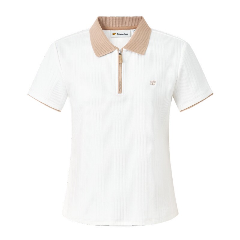 【夏季新品】GOLDEN BEAR/金熊女装2026撞色领罗纹基础短袖POLO衫