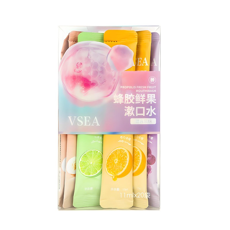 VSEA蜂胶鲜果益生菌漱口水清新口气持久留香孕妇可用便携式小包