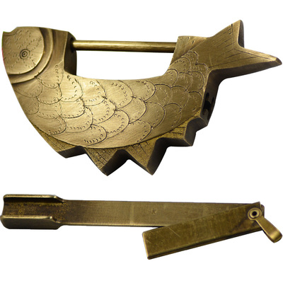 铜满园中式仿古纯铜柜门挂锁