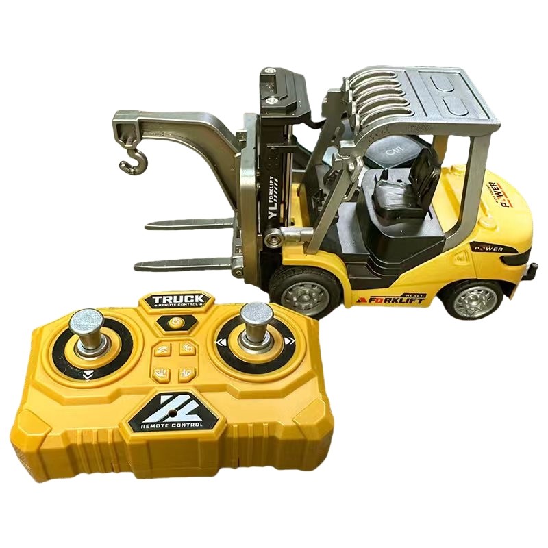 迷你合金小叉车rc1:64遥控工程车蓝牙遥控车桌面模型摆件男孩礼物
