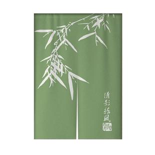 中式竹子门帘中国风布艺挂帘玄关客厅装饰布帘卫生间半帘短帘