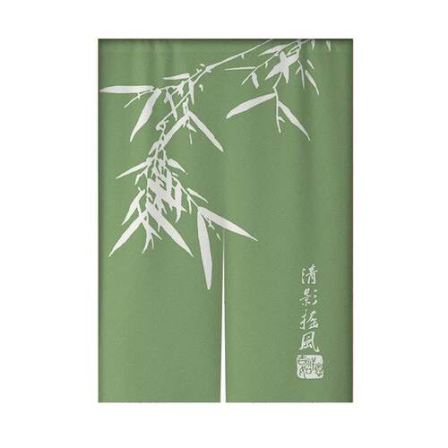 中式竹子门帘中国风布艺挂帘玄关客厅装饰布帘卫生间半帘短帘