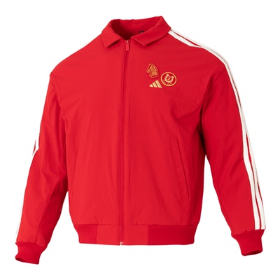 Adidas阿迪达斯红色本命年夹克男款2026春季马年新年款外套KE4059