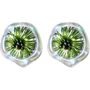 ATRIAL SENSING原创设计师品牌绿色独特耳钉小众洋气高级感耳饰女