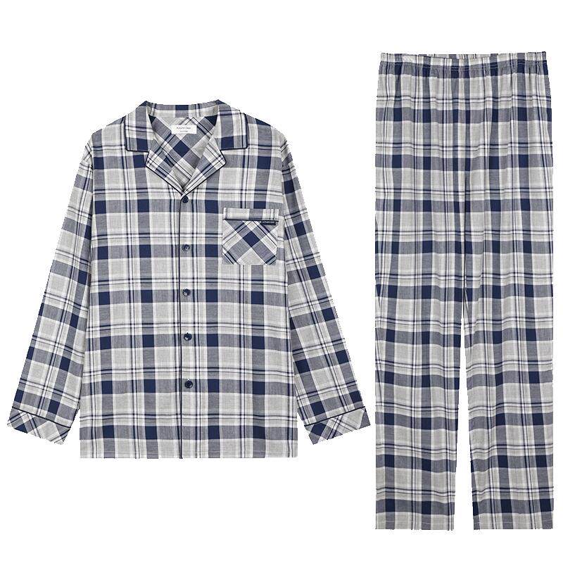 秋鹿家居服套装男纯棉
