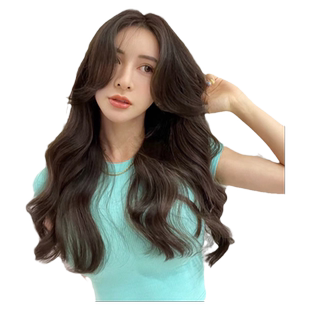 全真发假发女长发双递针仿真头皮全头套御姐大波浪八字刘海长卷发