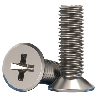 国标TA2纯钛钛合金沉头十字螺丝平头螺钉螺栓M2M2.5M3M4M5M6M8M10