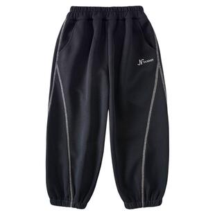 男童加绒裤子运动裤卫裤2026秋冬新款儿童加绒加厚保暖一体绒长裤