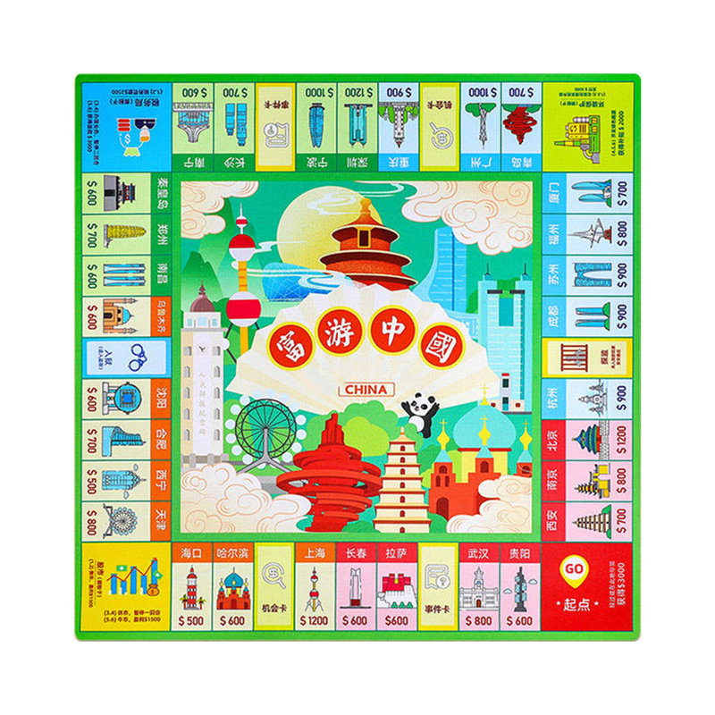 【硅胶棋盘加厚】财商地产棋