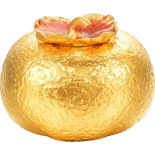 明牌珠宝古法黄金柿子摆件 柿柿如意足金家居装饰品AFQ0076
