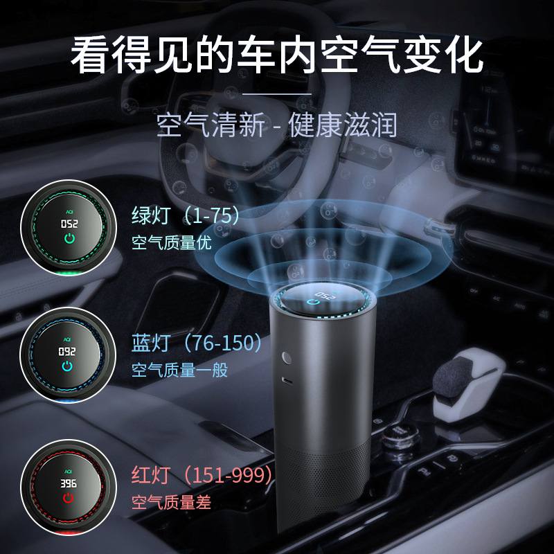 智能车载空氣淨化機紫外线杀菌滤芯负离子消毒机除烟味甲醛家用