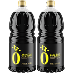 千禾0特级酱油1.8L零添加酿造生抽炒凉拌调味官方旗舰店正品
