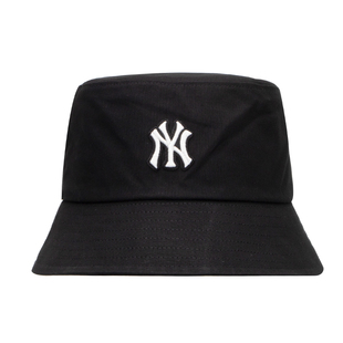 MLB帽子男女情侣NY刺绣棉质时尚渔夫帽百搭平顶遮阳帽3AHT7804N