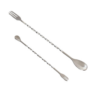 鸡尾酒调酒棒咖啡奶茶搅拌勺巴勺吧匙不锈钢长吧勺32cm长柄搅拌棒