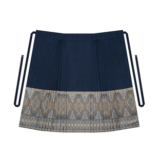 织造司[花青]侗族对鸟纹明制马面裙汉服半身裙女对襟比甲立领上衣