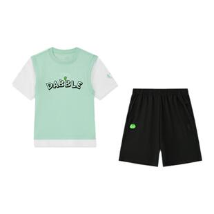 乔丹童装男童夏季运动套装2026新款儿童速干长裤短袖两件套冰感薄